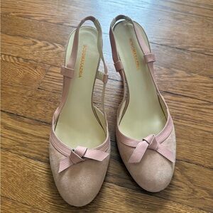 BCBGMAXAZARIA vintage women's dusty pink suede slingbacks in size 8 1/2